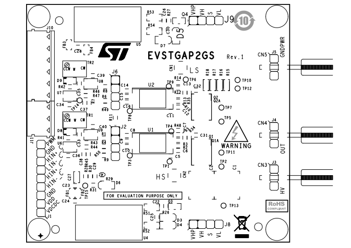 ロケーション回路 - STMicroelectronics EVSTGAP2GS デモボード